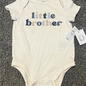 GAP Cream and Blue 'Little Brother' Bodysuit
